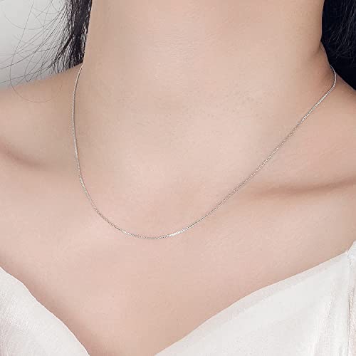 Dankadi Italian 925 Sterling Silver Necklace For Women 0.9mm Box Chain 1.3mm Rolo Chain O-Chain Lobster Claw Clasp - Pendant Chain - 16 "18" 20 "22" 24 "26" Jewelry Gift - color: Box Chain, size: 22 inches