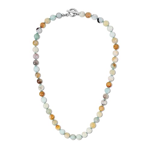 GAVU Hand-knotted Men's Beaded Necklace, Crystal Necklace for Men - color: Amazonite, size: 24"