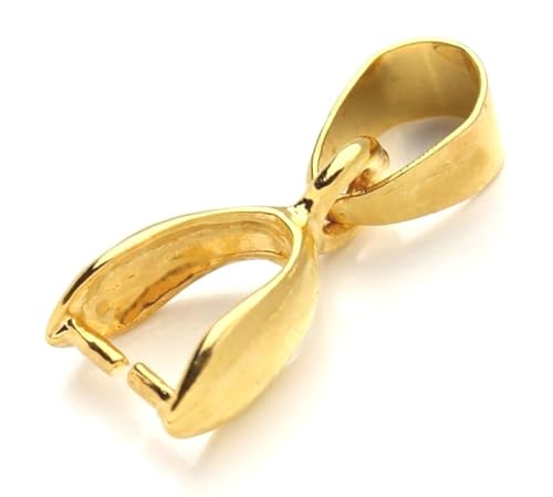 10pcs Adabele Real Yellow Gold Plated 925 Sterling Silver Hypoallergenic Pendant Clasp Pinch Bail 18mm Clip Connector for DIY Craft Jewelry Making SS230-5 - color: Gold Plated Sterling Silver, size: 18mm - 10pcs