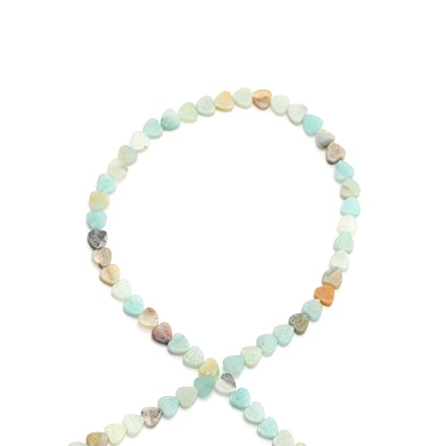 6mm Natural Amazonite Stone Beads Heart Shape Cute Fine Gems Spacer Beads Fit Jewelry Making DIY Exquisite Necklace Bracelet Accessory - color: Amazonite