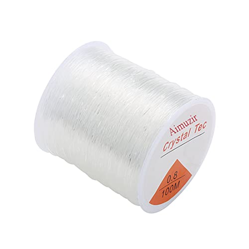 328ft 1mm Clear Bead Cord Bracelet Beading Thread Crystal Elastic Stretch Thread for Bracelets Beads Jewelry Making (0.8mm)