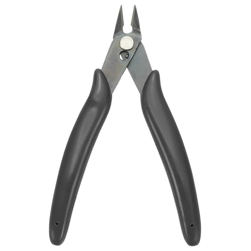 HARFINGTON 5" Flush Cut Pliers Small Precision Wire Cutter Side Cutter Diagonal Cutting Pliers for Jewelry Model Electronic 3D Print, Black - color: Black
