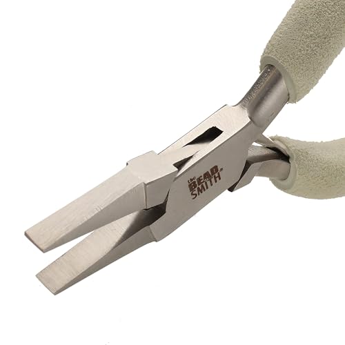 The Beadsmith Flat Nose Plier, 6.25 inches (159mm), Polished Steel Head with Comfort Grip Handle & Double-leaf Spring - style: Flat Nose