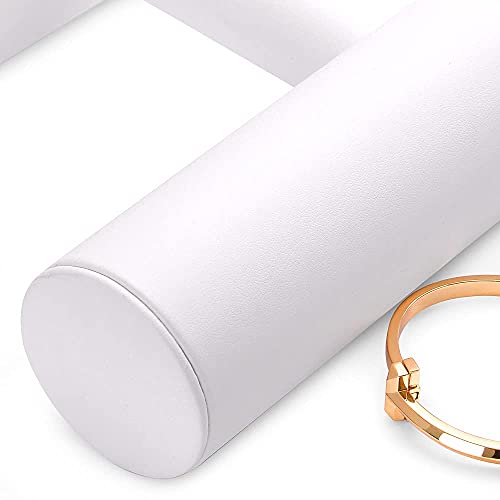 T-bar Jewelry Organizer Display For Watches, Bracelet White PU Jewelry Display Stand - color: 1 tier-white