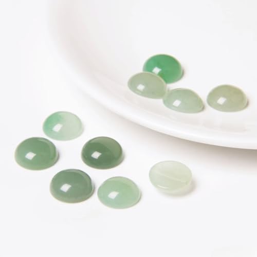 20pcs 4mm Natural Stone No Hole Green Aventurine Semicircle Smooth Cabochons Beads Healing Chakra Crystal Stone Bead for Jewelry Making Rings Earrings Necklace Bracelet DIY Crafts - color: Green Aventurine, size: 4mm