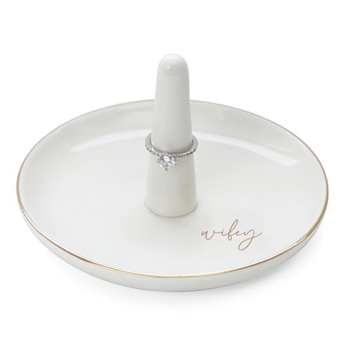 HOME SMILE Wifey Ring Holder, Bride Gifts for Wedding, Bridal Shower, Bachelorette Party, Engagement, Honeymoon-Valentine’s Day Anniversary Present from Husband Groom - style: Wifey