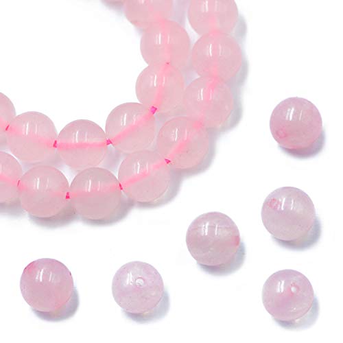 AD Beads Natural Gemstone Round Loose Beads 15" for Bracelet Necklace Earrings Jwelery Making Crafts DIY (4mm, Rose Quartz) - color: Rose Quartz, size: 4mm