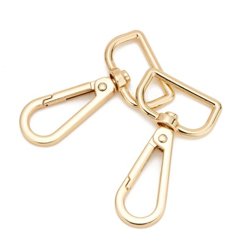 9 Pcs D Ring Swivel Lobster Claw Clasp Push Gate Snap Hooks Trigger Clips for DIY Crafts Keychain Purse Handbag Making,1 Inch Glod - color: 1" Glod 9pcs, size: 1"
