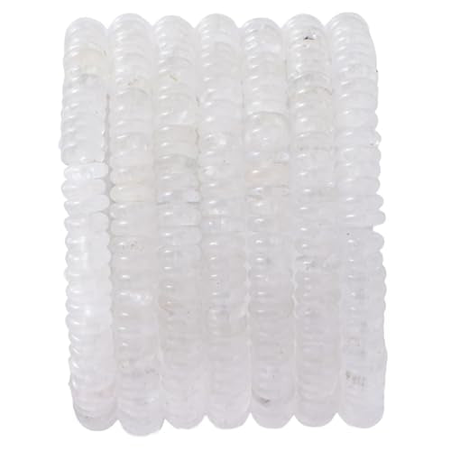 Natural White Crystal Disk Stone Spacer Beads 6x2mm 38cm/str Flat Rondelle Loose Semi Gemstone Caps for Making Bracelets Necklace - color: White Crystal