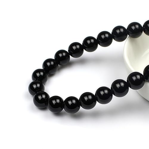 MJDCB Natural Stone Bead Black Onyx Gemstone Loose Beads for Jewelry Making Bracelet Necklace 14mm - color: Black Agate, size: 14mm