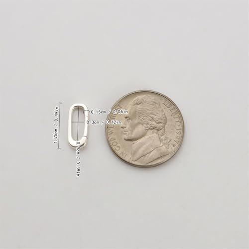 1PC 925 Sterling Silver Lobster Clasp,Tiny Oval Necklace Shortener Spring Ring for Jewelry Finding Necklace Bracelet (Silver(S))