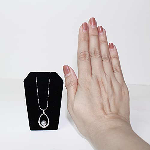 MOOCA 6 Pcs Set Black Velvet Mini Earring Stand, Jewelry Display, Necklace Chain and Pendant Display Stand, Jewelry Holder Showcase, 3 1/4 Inches Height - color: 1) Black Velvet