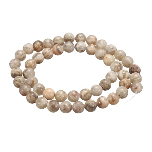 HARFINGTON 50pcs Natural Stone Beads 6mm Elongation Round Gemstone Stone Loose Beading Real Genuine Smooth Balls Bead for Jewelry Making Bracelets Necklace Earrings DIY - color: Elongation Stone, size: 6mm