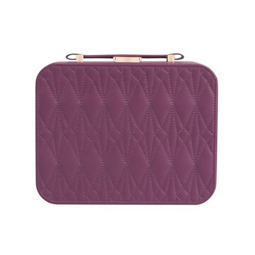 Large Jewelry Case Organizer - Travel Jewelry Box and Portable Case, Burgundy Red - color: A Exquisite Wine Red
