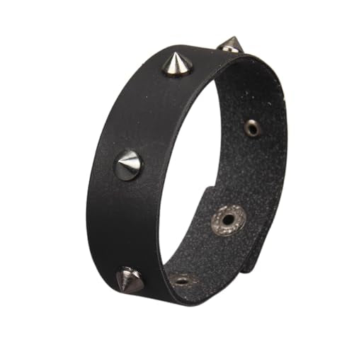 GelConnie Leather Cuff Bracelet Punk Braided Bracelets Rock Leather Wristbands Faux Mens Leather Bracelet Gothic Viking Bangle Adjustable Wrap Bracelet for Women,Men - color: MLPB119-Black