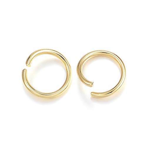HDSupplies 100 Pieces - 304 Gold Tone Stainless Steel Jump Rings - 10mm - 17 Gauge (1.2mm Thickness) - color: Gold Tone Stainless Steel, size: 10mm / 1.2mm Thick / 17 Gauge