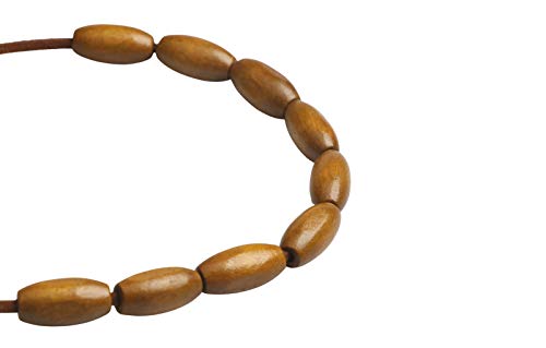 50Pcs Brown Oval Wood Tube Beads 20 x 10mm Barrel Natural Wooden Loose Spacer Beads for Bead Crafts Making (3mm Hole) - color: 20x10mm, Brown#50pcs