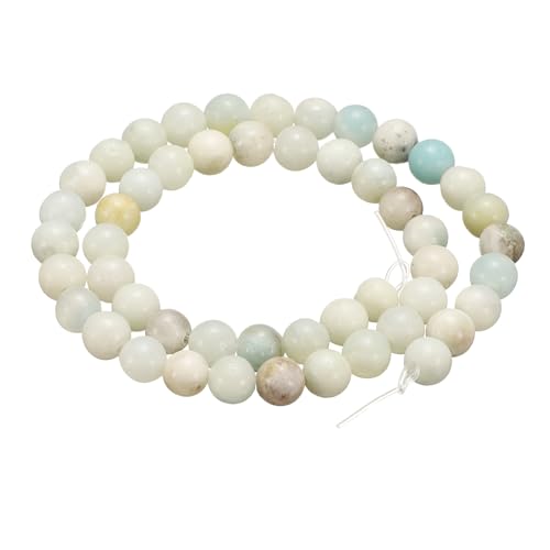 HARFINGTON 50pcs Natural Stone Beads 6mm River B Round Gemstone Stone Loose Beading Real Genuine Smooth Balls Bead for Jewelry Making Bracelets Necklace Earrings DIY - color: River Stone B, size: 6mm