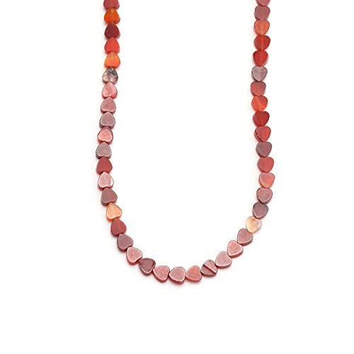 6mm Natural Red Agate Stone Beads Heart Shape Cute Fine Gems Spacer Beads Fit Jewelry Making DIY Exquisite Necklace Bracelet Accessory - color: Red Agate