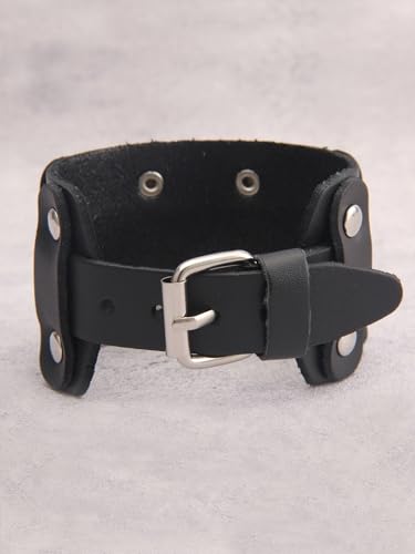 GelConnie Leather Cuff Bracelet Punk Braided Bracelets Rock Leather Wristbands Faux Mens Leather Bracelet Gothic Viking Bangle Adjustable Wrap Bracelet for Women,Men - color: Handmade Leather Bracelet