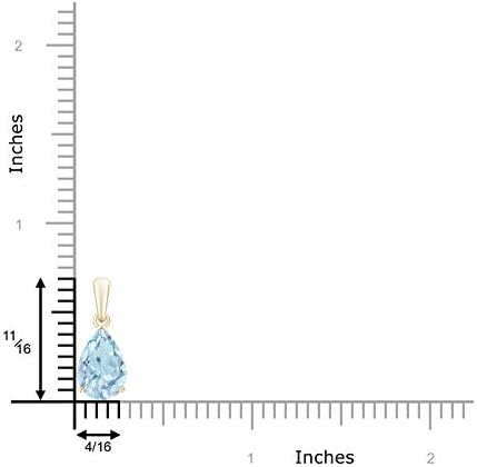 Angara Natural Aquamarine Solitaire Pendant for Women | Pear-Shaped Aquamarine Solitaire Pendant in 14K Solid Gold/Silver/Platinum With 18" Chain | March Birthday, Gemstone Jewelry Gift