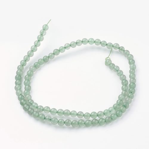 85Pcs Natural Green Aventurine Beads 4mm Round Gemstone Beads Smooth Stone Loose Bead for DIY Bracelets Necklace Earrings Jewelry Making - color: Natural Green Aventurine, size: 4mm