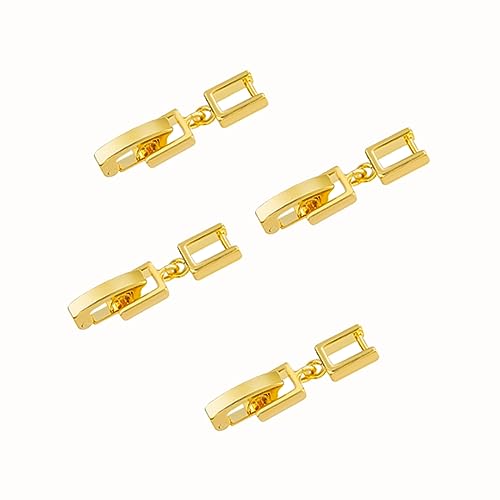 Gold Necklace Bracelet Extender for Women, 4pcs Foldover Extension Jewelry Clasps for Jewelry Making - color: Gold