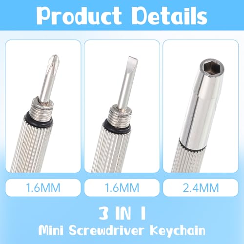 12 Pcs 3 in 1 Eyeglass Sunglass Tightener Tool Set with Keychain for Eyeglasses Glasses Screwdriver Eye Glass Repairing Kit Alloy Tool for Eyeglasses Frame Watch Jewelry Cleaning Repair