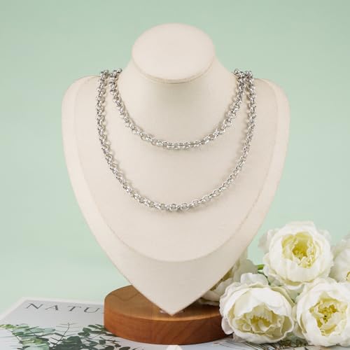 KYUNHOO 16.4 Feet Embossed Circle Chain for Jewelry Making Stainless Steel Bracelet Crafting Chain Silver Jewelry Findings for Men Women DIY Necklace Earrings - color: Circle Silver