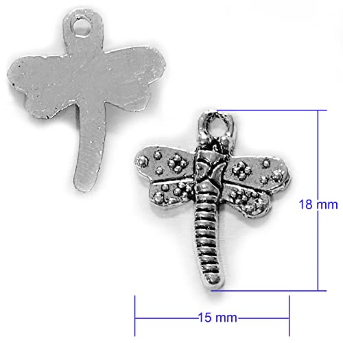 Heather's cf Silver Sea Charms – Antique Pendants, Non-Tarnish, Lead-Free & Nickel-Free, Bulk Ocean Animal Charms for DIY Jewelry, Bracelets, Necklaces, Earrings, Beach Craft Supplies (Sea Animals) - color: Dragonfly charms-96pcs