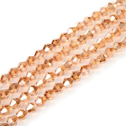 250pcs Czech 6mm (0.24 Inch) Faceted Bicone Crystal Glass Loose Beads Spacer Bulk Golden Shadow for DIY Craft Jewelry Making CCB628 - color: Golden Shadow, size: 6mm - 250pcs