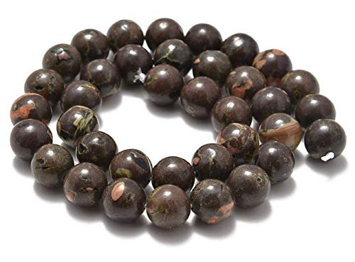 AD Beads Natural Gemstone Smooth Round Loose Beads 15“ 6mm 8mm 10mm (6mm, Plum Jasper) - color: Plum Jasper, size: 6mm
