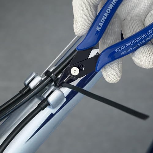 KAIHAOWIN Micro Wire Cutters with Spring, 5 Pack, 5 inch Precision Mini Flush Cutters Bulk, Nippers, Flush Cutting Pliers, Wire Snips, Small Side Cutters for Electronics Crafts Jewelry-Blue - size: 5 Pack