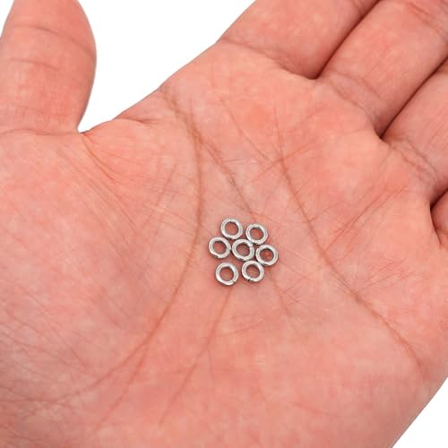 500PCS 5mm 1.2mm Thick Heavy Duty 16 Gauge Stainless Steel Jump Rings, Unwelded Metal Round Strong Craft O Ring for Necklace Bracelet Keychain Chainmail Jewelry Making - size: 5mm Od-1.2mm Thick-16 Gauge