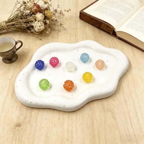 25PCS Translucent Jelly Rhinestone Resin Beads, 0.63 Inch Mixed Color Chunky Bubble Bead, Crystal Loose Spacer Beads for Jewelry Making Bracelets Necklaces Earrings Keychain & DIY Crafts Supplies - color: Jelly Color Translucent
