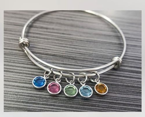 Adabele 5 sets Grade A Mixed Birthstone Charm 6mm Small Crystal Pendant Drop Bead Sterling Silver Plated (60pcs) For DIY Craft Jewelry Making CCP20 - color: Silver, size: 6mm (0.24") - 60pcs