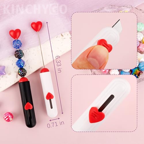 10 Pack Beadable Letter Openers Blanks Heart Metal Beaded Envelope Opener for Slitter Mail 5 Colors - color: 2 Colors