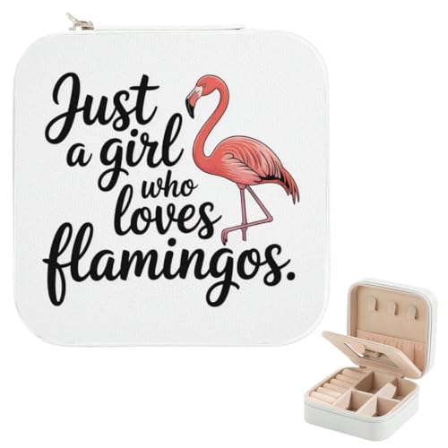 Flamingo Gifts for Girls Women Just A Girl Who Loves Flamingos Portable Jewelry Case Flamingo Lover Birthday Gifts Christmas Gift Mini Jewelry Box Travel for Daughter Sister Easter Graduation Gift - color: Just A Girl Who Loves Flamingos
