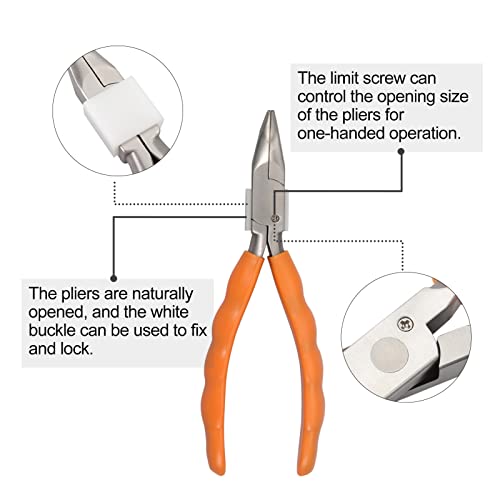 6 Inch Bent Nose Pliers - Stainless Steel Eyeglass Repair and Adjustment Tool Kit with Screwdriver and Cloth - style: Bent Nose Plier