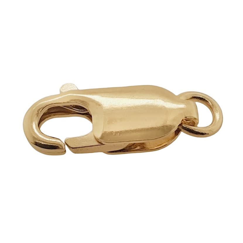 13.6MM 14K Solid Yellow Gold Oval Lobster Clasp with Ring 16.8MM Overall Length Made in Italy by CRAFT WIRE - size: 16.8MM