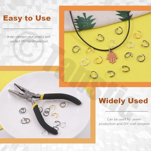 Tanstic 1403Pcs Bronze Open Jump Rings Kit, 4mm, 5mm, 6mm, 7mm, 8mm, 10mm Jewelry Jump Rings with Jump Ring Opener, Jewelry Pliers and Tweezer for Jewelry Making - color: Bronze Jump Rings