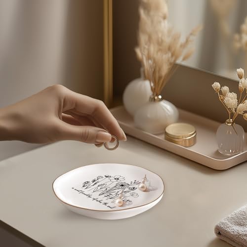 LITTLEBIGGER Birthday Gifts for Women – Jewelry Dish, Friendship Gifts for Women – Christmas Gift – Proverbs 27:9, A Sweet Friendship Refreshes the Soul – Ceramics Jewelry Tray - style: Friendship - A