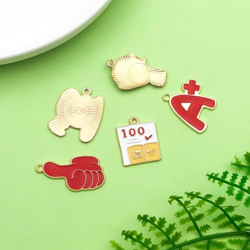24pcs Alloy enamel graduation season series graduation hat academic dress backpack bouquet Jewelry Making DIY Keychain Earrings Pendant Various Design Charms for Jewelry Making Bracelets Necklace(SN751) - color: SN751