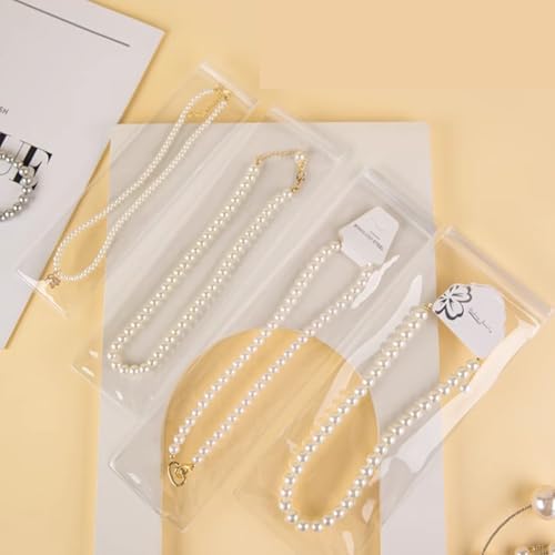 GSXRB Thicken PVC Anti Tarnish Jewelry Bags,Jewelry Bags Clear Plastic.Rectangular Jewelry Pouch for Necklace (2.36 * 9IN) - size: 2.36 * 9IN