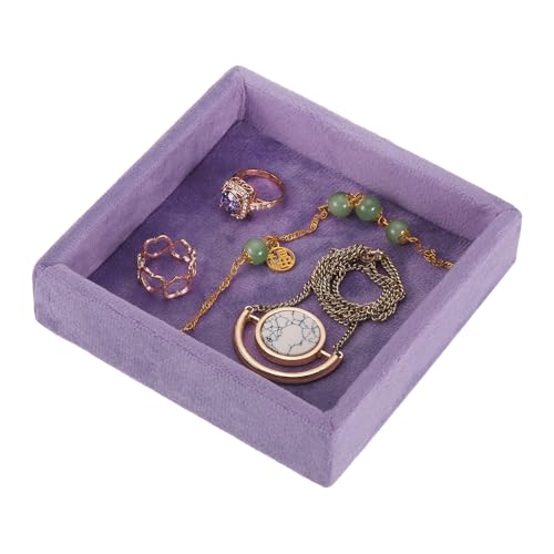uxcell Stackable Jewelry Storage Tray, Empty Tray Drawer Organizer, Small Display Box for Earrings, Necklaces, Rings and Bracelets, Purple - color: Purple