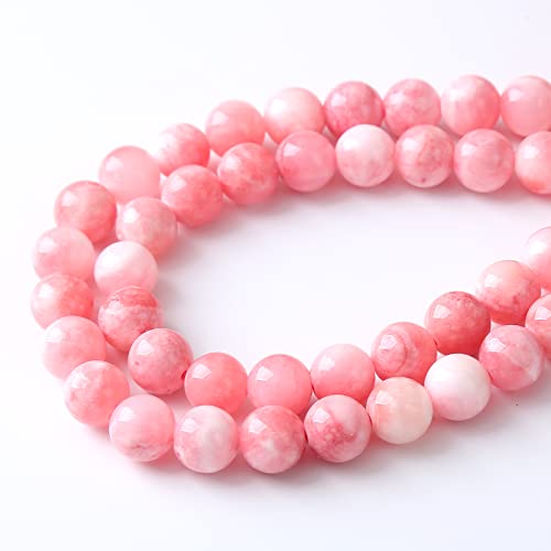 90pcs 4mm Natural Pink White Persian Jade Gemstone Beads Round Loose Spacer Beads for Jewelry Making DIY Bracelets Necklaces 15" (Pink Persian Jade, 4mm) - color: Pink Persian Jade, size: 4mm