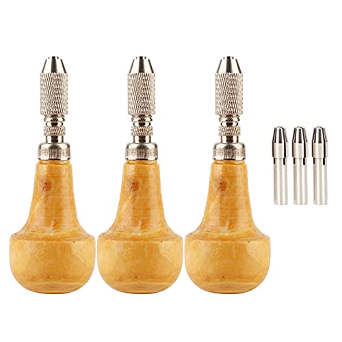 Single End Pin Vise, 3 Set Graver Type Chuck Single End Lock Nozzle Pin Vise Gold Jewelry Production Making Tool For Carving DIY Woodworking Electronic Assembly Model Making