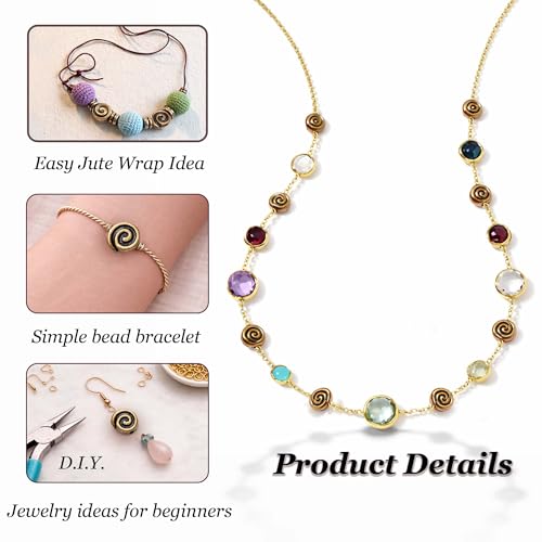 Tibetan Copper Spacer Beads 8mm Flat Round – 77pcs Metal Spacer Beads for Jewelry Making, Bracelets, Necklaces & Earrings DIY Supplies, Antique Silver Zinc Alloy - color: Copper Snail