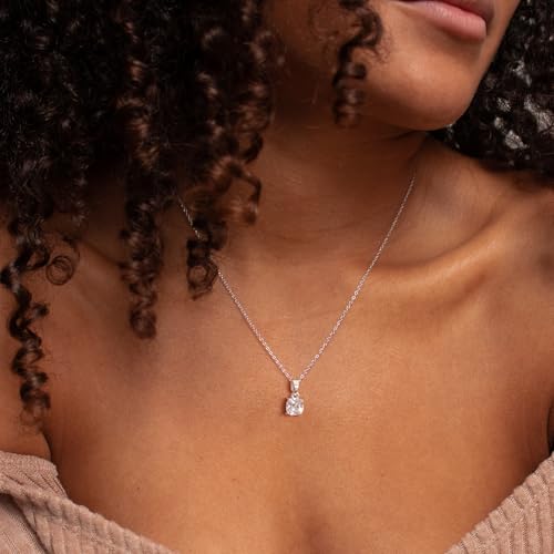 Mothers Day Gifts - Dainty Silver Gold Necklaces for Women Cute Station Choker Simulated Diamond Necklace Simple Layering CZ Necklace Trendy Jewelry Gifts - color: Silver, style: Square