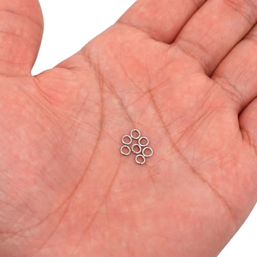1000PCS 4mm 0.8mm Thickness 20 Gauge Stainless Steel Jump Rings, Unwelded Metal Round O Rings for Necklace Bracelet Keychain Chainmail Jewelry Making - size: 4mm OD-0.8mm Thick-20 Gauge